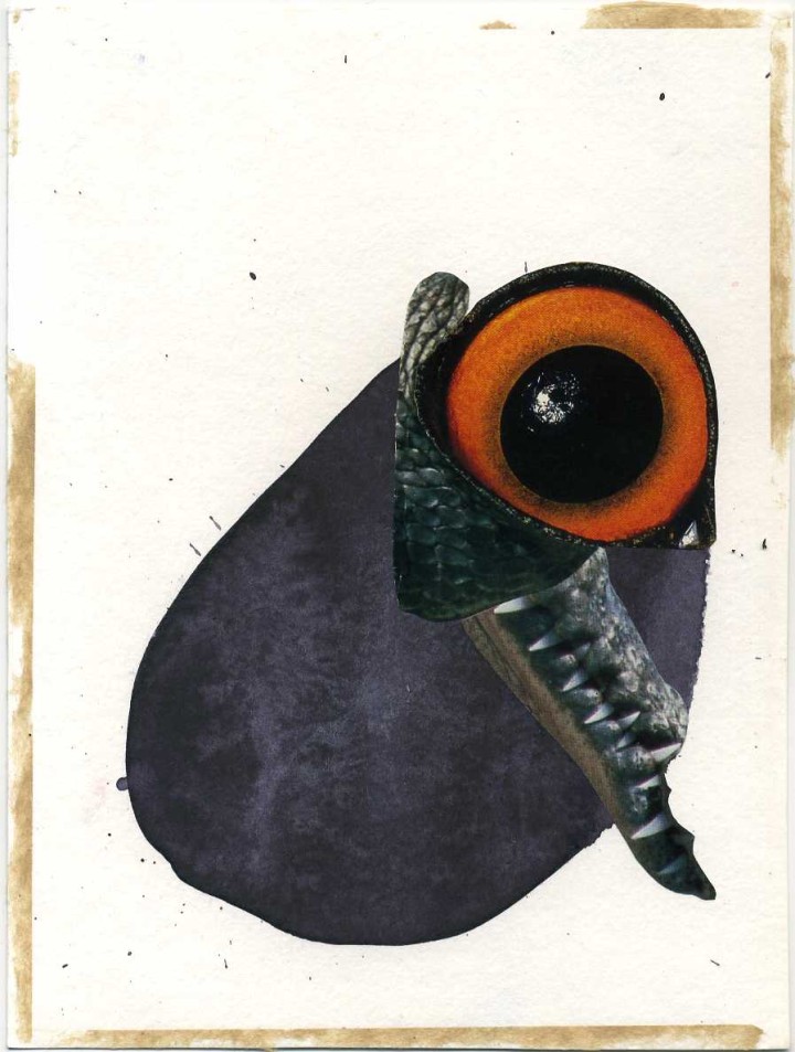 Collage, 15cm x 20cm, Zeitschriftenausschnitte und Aquarellfarbe auf Papier, 2012