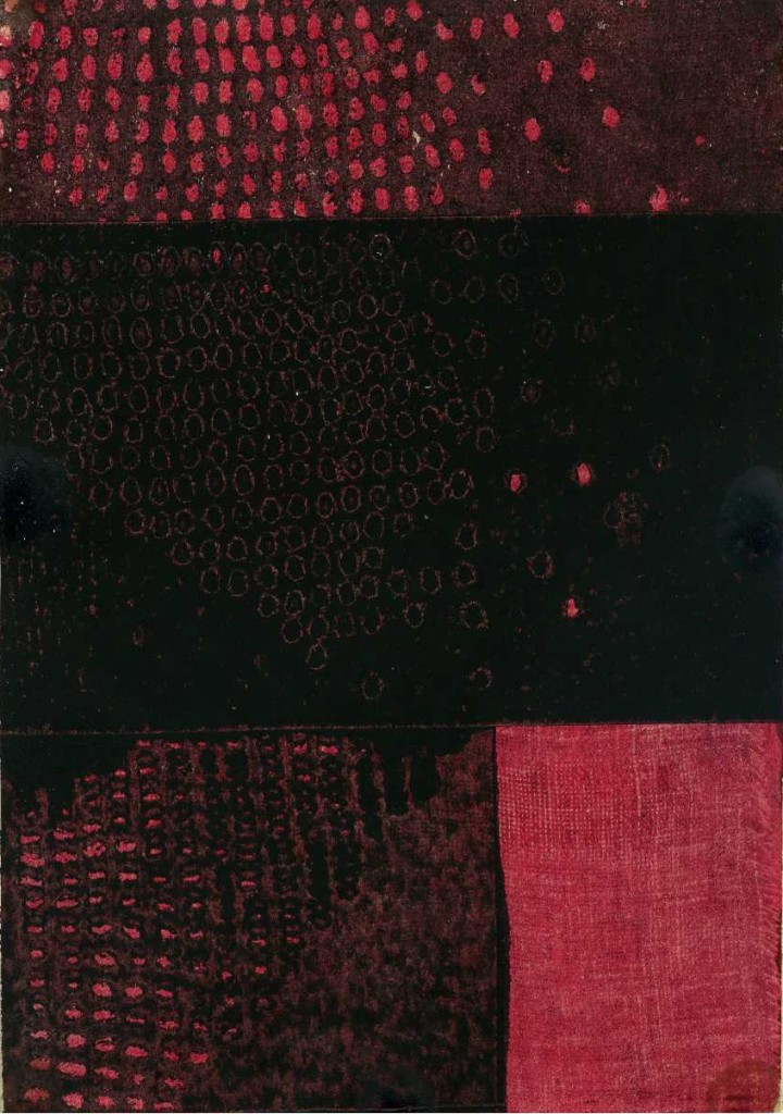 mehrfarbiger Materialdruck, 14,5cm x 21,5cm, Linoldruckfarbe auf Papier, 2007