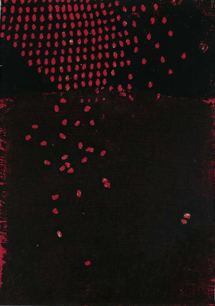 mehrfarbiger Materialdruck, 14,5cm x 21,5cm, Linoldruckfarbe auf Papier, 2007